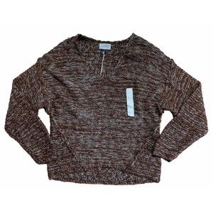 Universal Thread Pullover Sweater Womens MediumRaglan Sleeve Hi-Lo Brown  NWT